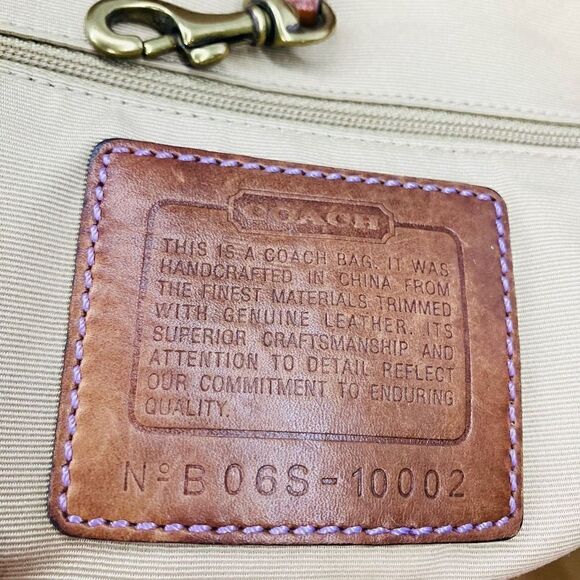 COACH #10002 Gold & Patchwork Leather Trim Tote / Shoulder Bag - Picture 10 of 14